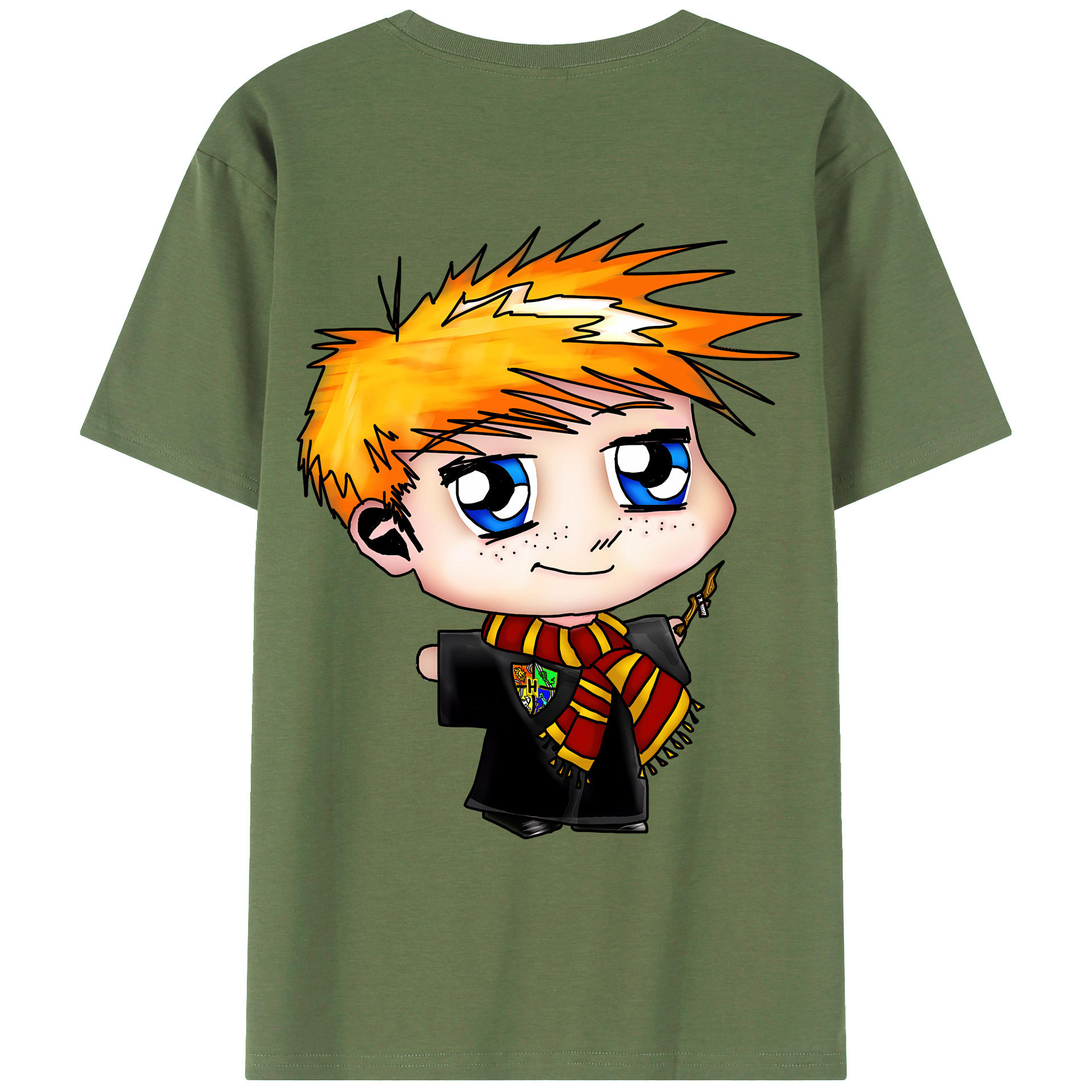（画像用） Harry Potter ハリー・ポッターシリーズ 綿100％ メンズ半袖Tシャツ（バックプリント） 通気性